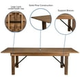 thumbnail image 3 of Flash Furniture HERCULES Series 8' x 40'' Antique Rustic Folding Farm Table Set with 8 Cross Back Chairs and Cushions, 3 of 11