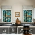 thumbnail image 3 of 3PCS Kitchen Curtains Set, 27.5x36 Inch Polyester, Hawaiian Tropical Leaf and Flower Motifs, Adds Cheerful Island Style to Kitchen or Laundry Room, 3 of 5