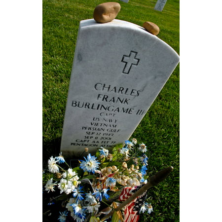 LAMINATED POSTER The marker of Charles Frank Burlingame III, pilot of American Airlines Flight 77 which crashed into Poster Print 24 x