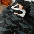 thumbnail image 4 of Erosebridal Ocean Animal Whale Bedding Sets Twin Size,Stars Moon Galaxy Comforter Sets with Sheets,Constellation Theme Bed in a Bag Twin Size For Teens, Super Cozy Room Decoration Reversible,7-Piece, 4 of 6