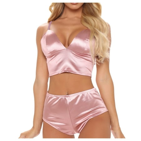 

Zuwimk Lingerie For Women Lingerie for Women Lace Chemise Nightgown Sleepwear Dress Pink L
