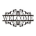 thumbnail image 2 of Letrero de bienvenida de metal para puerta, placa de casa para montar en la pared, etiqueta de bienvenida de moda, decoración de pared para jardín,, 2 of 8