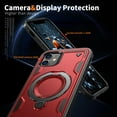 thumbnail image 3 of 360° Rotatable Magnetic Ring for iPhone 11 Case, Compatible with MagSafe [Non-Slip Texture Edge] [Built-in Kickstand] [Military Shockproof] Matte Soft TPU Bumper Ultra Slim, Red, 3 of 5