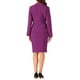 thumbnail image 3 of Conjuntos de falda INSPIRE CHIC para mujer, traje sin cuello, blazer y faldas lápiz, 2 piezas, atuendos elegantes, 2XL, púrpura oscuro, 3 of 6
