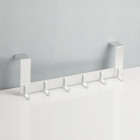

Hhdxre Door Coat Hook with 6 Aluminium Clothes Hooks for 35-45mm Thick Door Punch-free Door Hanger For Hanging Coats Hats(Silver 13cm)