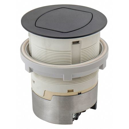 Bryant Electric RCT201BK 15A 125V Réceptacle de Comptoir Encastré Résistant aux Tasseurs, 15 Ampères, Revêtement en Poudre Noir