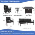 thumbnail image 7 of Kullavik Aluminum Patio Furniture Set with Propane Fire Pit Table 10-seat Metal Outdoor Furniture w/Fire Pit Patio Sectional w/5.1" Cushions for Patio, Backyard, Poolside-Black, 7 of 7