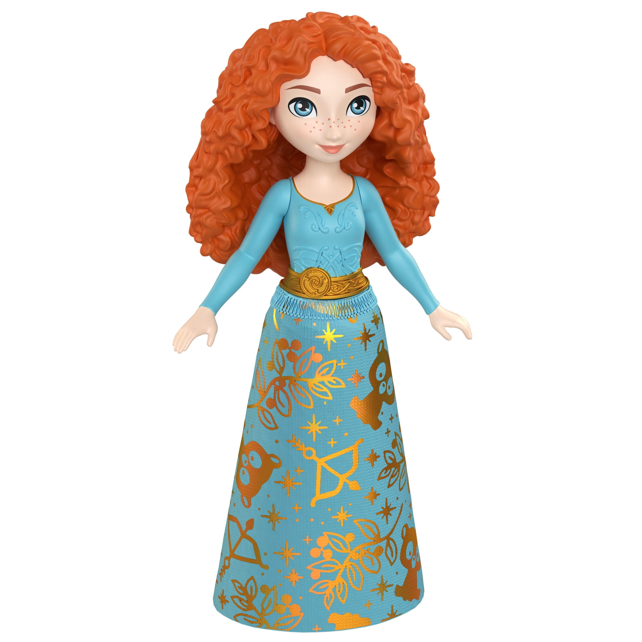 Disney Princess Merida Posable Small Doll in Shiny Outfit with Removable Skirt, Inspired by Movie