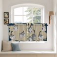 thumbnail image 2 of Cute Cat Tier Curtains 24 Inch Length, Navy Blue Beige Vintage Animal Cafe Short Curtains for Bathroom Over Sink, Small Kitchen Curtain Light Filtering Tiered Drapes 2 Panels 27.5"Wx24"L, 2 of 8