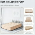 thumbnail image 4 of BN-LINK Queen Air Mattress, Air Mattress with Built in Pump, Inflatable Air Mattress for Guests, Camping & Home, 770lb Weight Capacity, 81 x 60 x 16 inches, Khaki, 4 of 6