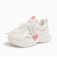 thumbnail image 2 of enyan Big Girls Sneakers Fashion Sneakers Breathable Lightweight Lace-up Running Walking Running Sneakers for Girls (Toddler/Little Kid/Big Kid) Orange,2, 2 of 7
