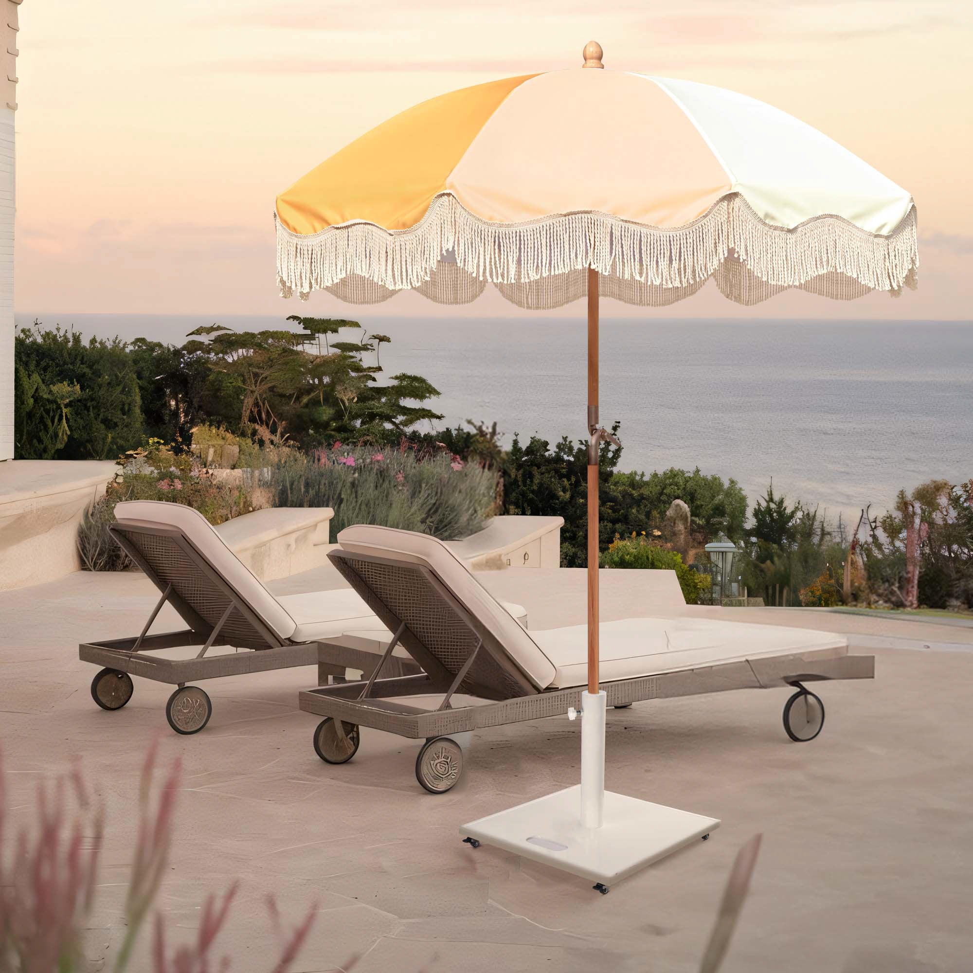 LAGarden Square Umbrella Base with Wheels Market Stand Load Capacity 220Lb for 2 3/8" Pole Patio Umbrella Stand Outdoor