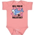 thumbnail image 3 of Inktastic Will you be my Valentine with Cute Shark and Hearts Boys or Girls Baby Bodysuit, 3 of 5