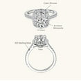 thumbnail image 3 of 4 Carat Halo Moissanite Engagement Rings for Women Wife Mom D Color VVS1 Cushion Cut Ring 925 Sterling Silver Wedding Anniversary Promise Ring for Her Size 5-10, 3 of 9