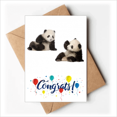 thumbnail image 1 of Playing Partner Panda Accompanied Wedding Cards Congratulations Greeting Envelopes, 1 of 3