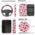 thumbnail image 5 of Uorisanigo Strawberry Flower Car Seat Cover Front & Rear Auto Seat Covers+Steering Wheel+Shoulder Strap Protector+Armrest Cover Pad+Headrest+Gear Shift & Handbrake Covers+Coasters+Key Chain, 5 of 7