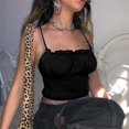 thumbnail image 1 of New Women's Solid Color Low Cut Lace Sexy Bodycon Backless Tank Top, 1 of 5