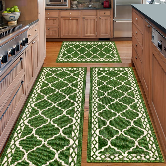 Kitchen Mats for Floor 3 Piece Set,Soft Comfort Kitchen Runner Rugs Non Skid Washable,Farmhouse Kitchen Mats for Floor Sets,Kitchen Area Rug Floor Mat for Bathroom Entryway Indoor Door