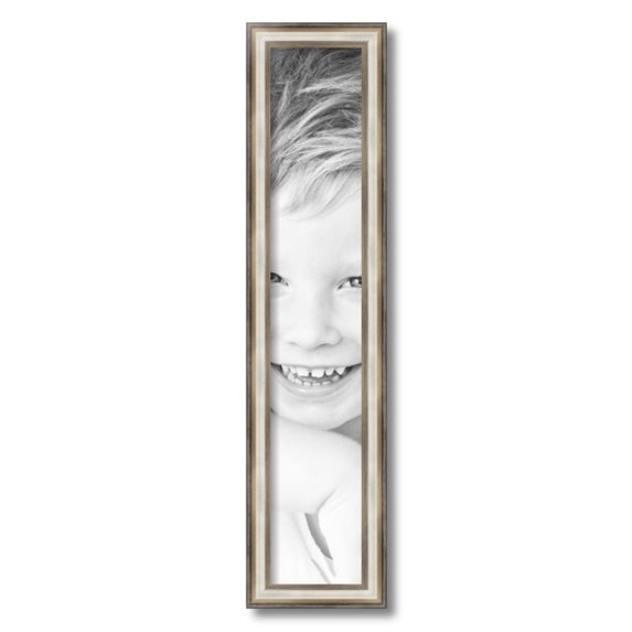 ArtToFrames 5x27" Antique Silver Panel Picture Frame, Silver Wood Poster Frame, with Regular Acrylic and 2 (FBPL-4760)
