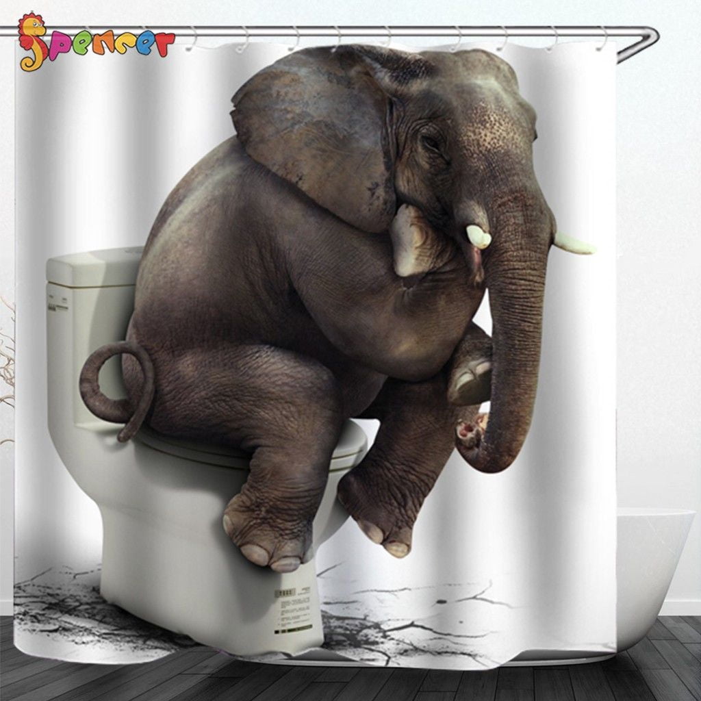 show original title Details about   3d Elephant Animal 5 Shower Curtain Waterproof Fiber Bath Home Windows Toilet DE 