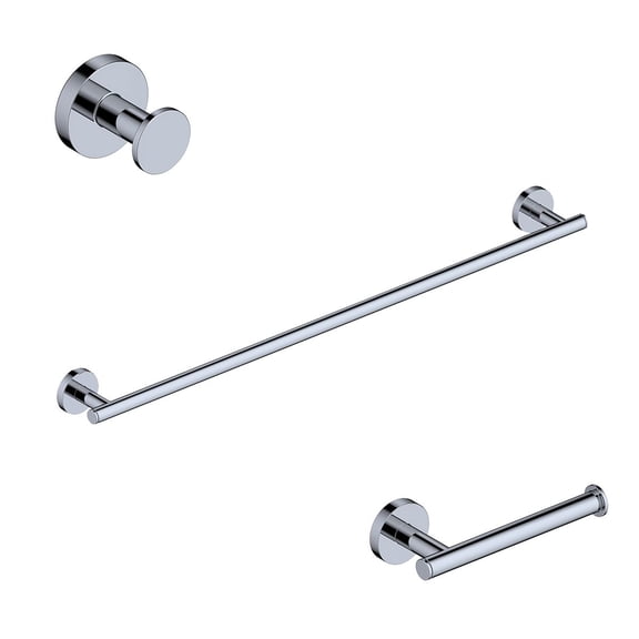 Norm WSBC 268690B CR Bathroom Accessory Set with 26" towel bar, toilet paper holder & bathroom hook