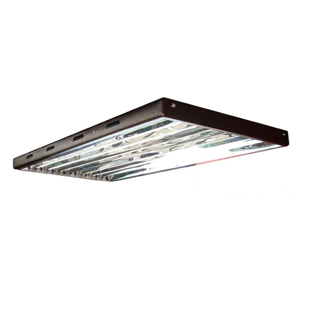 4 Ft 8 Bulb T5 High Output Fluorescent Grow Light Fixture Com