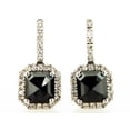 thumbnail image 7 of 3.60 TCW Drop Diamond Halo Earrings 14K White Gold Fancy Black Color Radiant Cut, 7 of 7