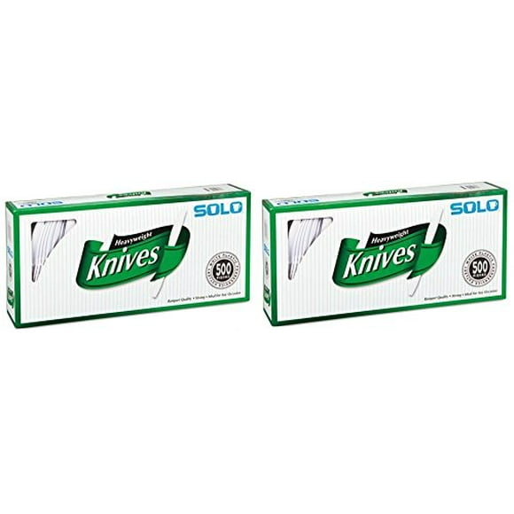 Solo White Heavyweight Knives, 500 Count (2 Pack)