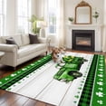 thumbnail image 3 of Area Rug 60×96in, St. Patrick's Day Farm Truck Floor Carpet Living Room Rug, Retro Wood Plank Green Clovers Plaid Non-Slip Welcome Mat Indoor Rugs for Bedroom Dining Room, 3 of 9