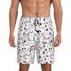 thumbnail image 1 of Balery Cute Cat Pantalones cortos de pijama de punto de algodón para hombre con cinturilla y bolsillos-Medium, 1 of 6
