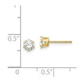 thumbnail image 3 of Real 14kt Yellow Gold Madi K CZ Stud Post Earrings; for Adults and Teens; for Women and Men, 3 of 3