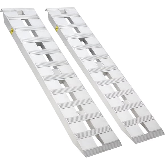 Eastvita Heavy - Duty 94x15 Inch Aluminum Trailer Ramps with 6000 Lbs Capacity Universal Alu Loading Ramp with Top Hook Attaching End for Truck Auto Tractor Motorcycle Lawn Mower