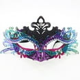 thumbnail image 1 of Masquerade Mask For Women, Colorful Painting Rhinestone Inlaid Metal Half Face Cover Cosplay Costume For Cosplay Theme Party, 1 of 9
