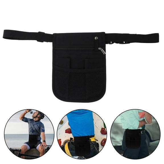 PAMINGONO Multipurpose Black Waist Pouch with Adjustable Buckle for Tool Storage