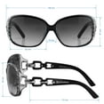 thumbnail image 3 of Southpole Women's 1017SP Rhinestone UV400 Protective Rectangular Fashion Sunglasses, 62mm, 3 of 4