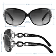 Southpole Women's 1017SP Rhinestone UV400 Protective Rectangular Fashion Sunglasses, 62mm