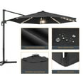 thumbnail image 5 of FLAME&SHADE 11 ft LED Patio Cantilever Umbrella Outdoor Aluminum Offset Hanging Rotation with Solar Lights,Black, 5 of 7