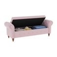 thumbnail image 6 of 63" Storage Ottoman Bench, End of Bed Button Tufted Ottoman Bench, Rolled Armed Ottoman Couch Long Bench for Bedroom, Living Room, End of Bed, Hallway, PINK, 6 of 7