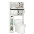 thumbnail image 1 of Gymax Over The Toilet Storage Cabinet w/ Sliding Barn Door Adjustable Shelves 2 Hooks White, 1 of 9