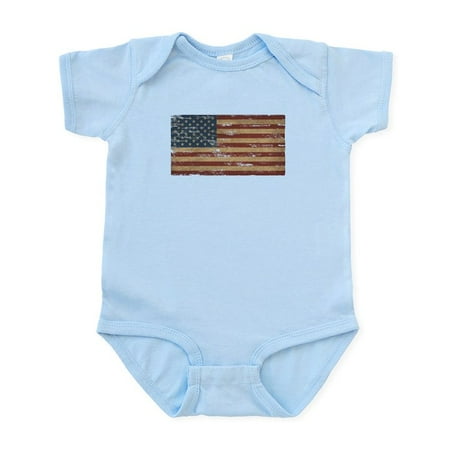 

CafePress - Vintage Distressed American Flag Body Suit - Baby Light Bodysuit Size Newborn - 24 Months