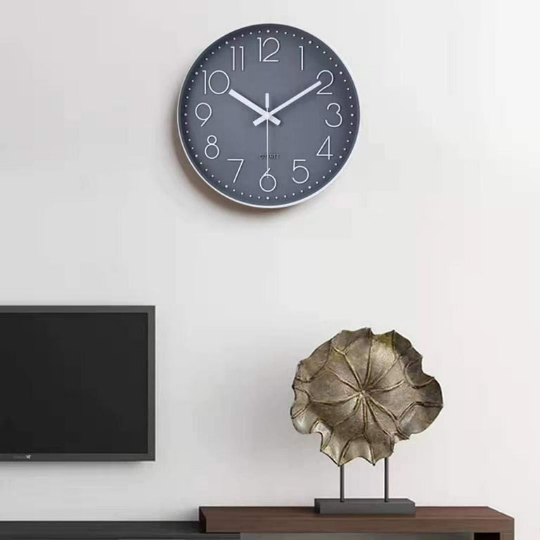 12 Inch Non-Ticking Silent Battery Operated Round Wall Clock