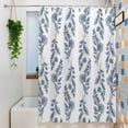 thumbnail image 3 of Blue Botanical Extra Long Shower Curtain Set, Waterproof Shower Curtains for Bathroom, Pastoral Elegant Spring Floral Washable Fabric Cloth Bath Curtain for Bathtub Decoration with Hooks 72x96 Inches, 3 of 9