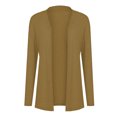 thumbnail image 4 of ZKIRBJV Cardigan for Women Long Sleeve Plus Size Shrugs Heavyweight Open Front Shrug Cardigan Solid Color Dressy Draped Winter Cardigans Brown 4XL, 4 of 5