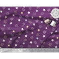 thumbnail image 2 of Soimoi Purple Cotton Voile Fabric Snow Flakes & Star Print Fabric by Yard 42 Inch Wide, 2 of 3