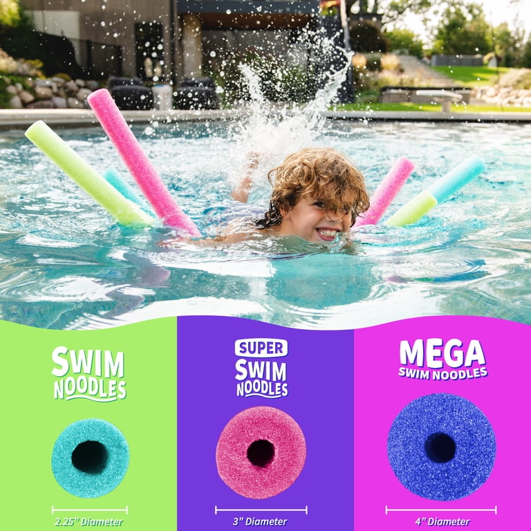 4 pack) Big Joe Mega Swim Noodle Pool Noodle (Single Unit), Blue
