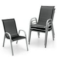 thumbnail image 1 of Juego de 4 Sillas de Comedor Costway para Patio Apilables que Ahorran Espacio Color Negro, 1 of 4