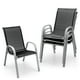 thumbnail image 1 of Juego de 4 Sillas de Comedor Costway para Patio Apilables que Ahorran Espacio Color Negro, 1 of 4