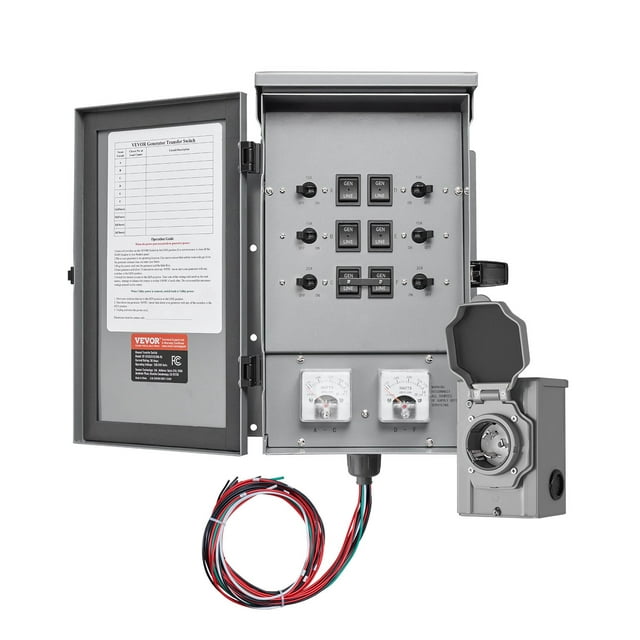 VEVOR Manual Transfer Switch 30Amp Generator Transfer Switch Kit NEMA 3R 7500W