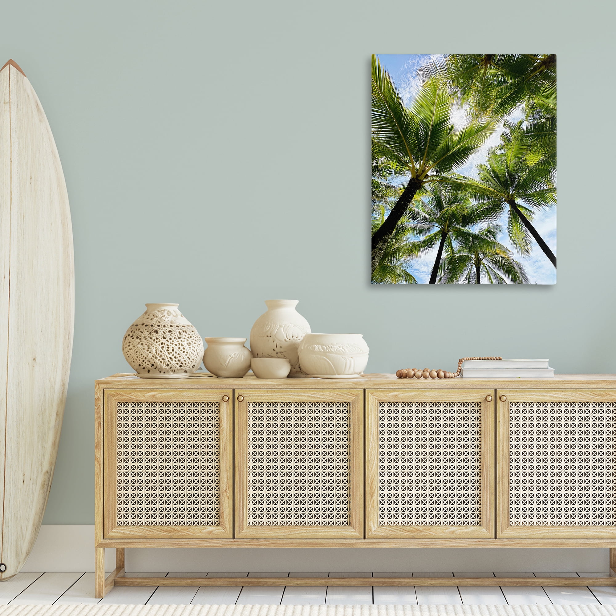 Stupell Industries Overhead Palm Trees Plants & Flowers Photography Wrapped Canvas Art Print Wall Art, 30 x 40