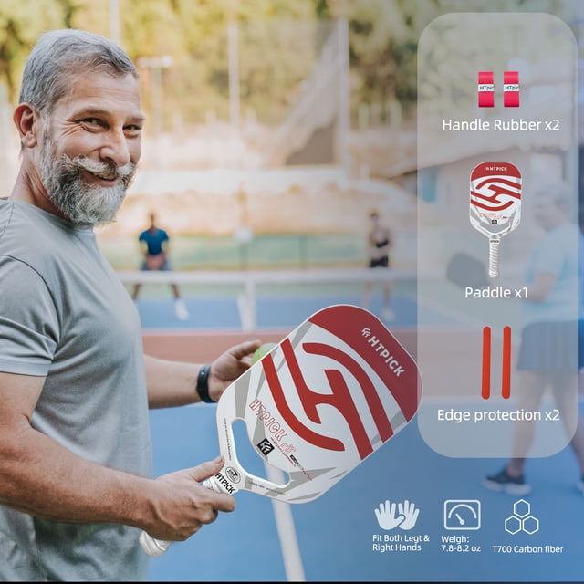 Palette de Pickleball T700 Pressée à Chaud, une Pièce, Imprimée UV, Fini Mat, Rouge, Paquet Simple